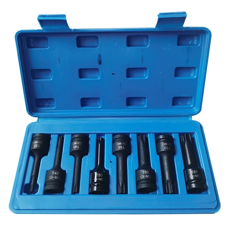 8 Pieces Impact Grade Socket Set RT5,RT6,RT7,RT8,RT10,RT12,RT13,RT14, Chromium Molybdenum Steel Socket Construction