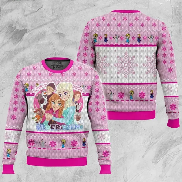 

Elsa Frozen Christmas Sweater Disney Princess Elsa Ugly Sweater Unisex 3D Sweater Men's Pullover Children's Sweater Casual Tops