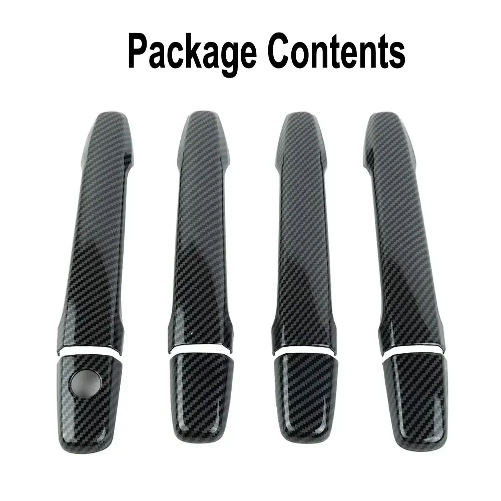 4pcs Door Handle Decorations for left driving for Mitsubishi  Lancer EX Evolution X 2008-2017 Carbon Fiber Door Handle Cover