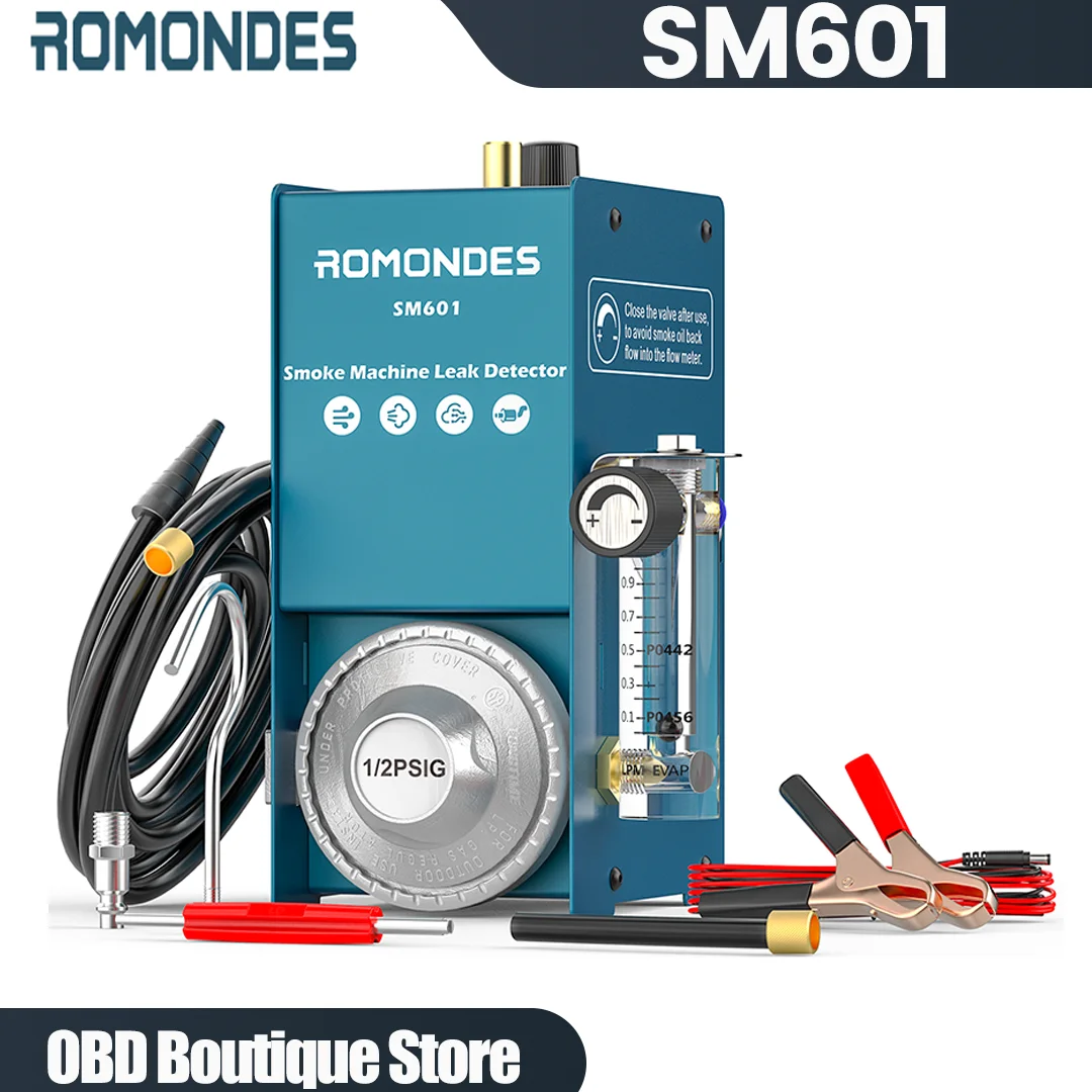 

Romondes SM601 Car Smoke Leak Detector EVAP Smoke Machine Automotive Leak Detector Fuel Pipe Leakage Locator Diagnostic Tools