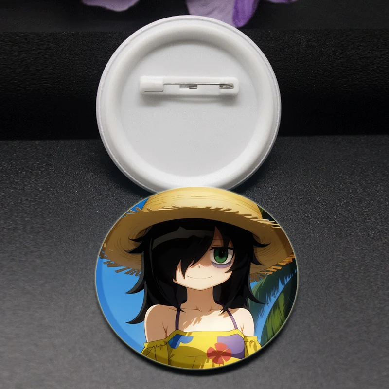 Alfileres de Anime Tomoko Kuroki, insignia de dibujos animados bonita, broches de hojalata hechos a mano, pasador para mochila, ropa, accesorio de