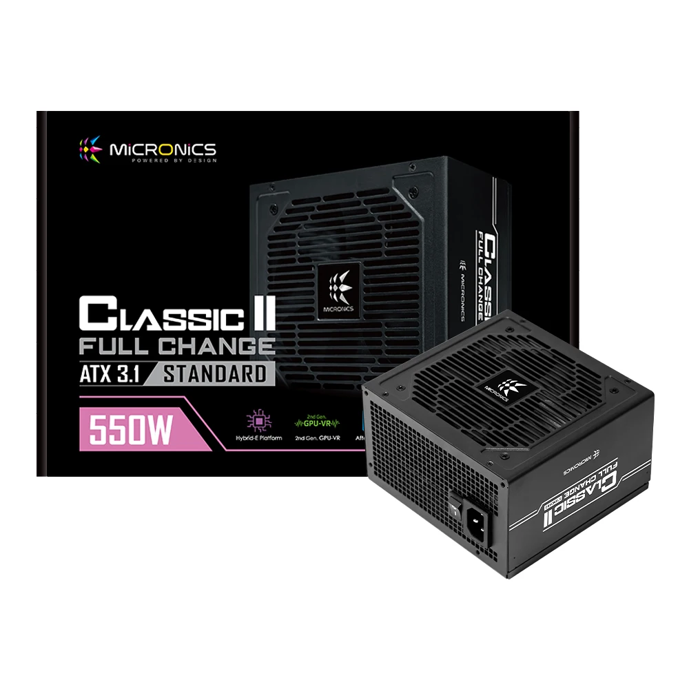 MICRONICS Classic II Full change 550W 80PLUS STANDARD ATX3.1 (Black - Box)