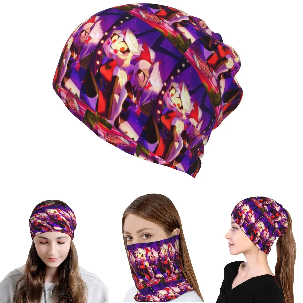 

Бандана-шарф Charlie And Vaggie Valentines Hazbin Hotels, многофункциональный головной убор, шапка-бини, унисекс, для взрослых, моющийся.