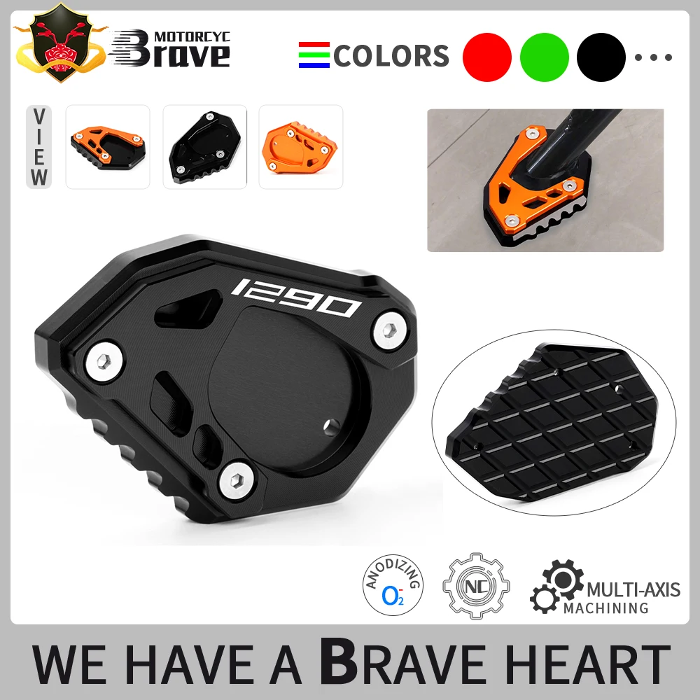 

For 1290 Super Adventure R S T Motorcycle CNC Aluminum Kickstand Foot Side Stand Extension Pad Support Plate Accessories