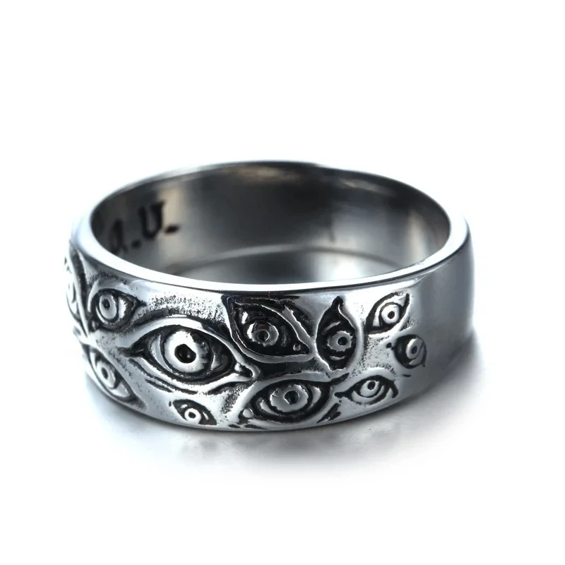 Vintage Carved Eyes Mens Ring Finger Jewelry Gift Gothic Ring Unisex Women Male Party Metal Rings Accessories