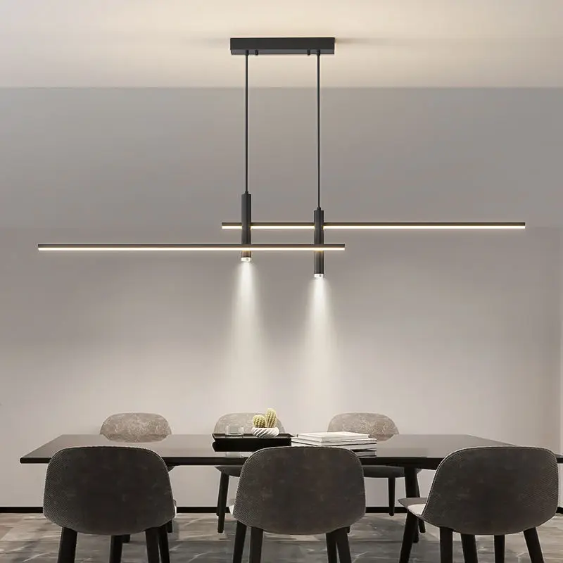 Nordic Dining Table Led Pendant Lamp Black Gold Minimalist for Kitchen Dining Room Chandelier Home Decor Lighting Luster Fixture