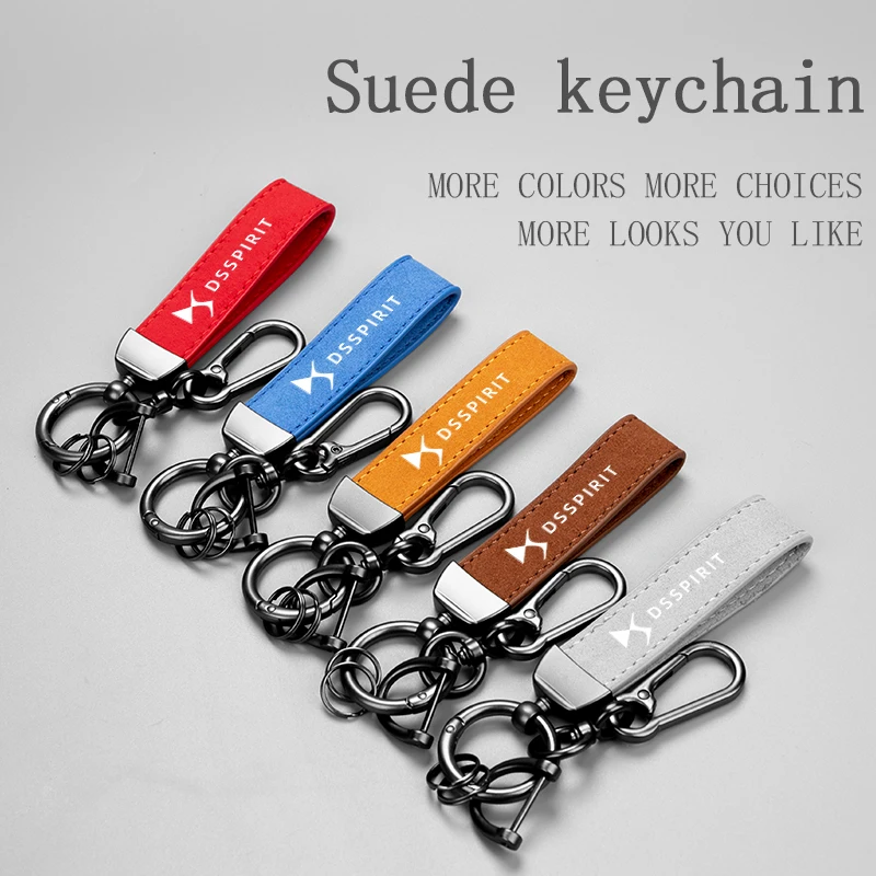 

Car Keychain Womens And Mens Universal Keychain Suede Leather For DS SPIRIT DS3 DS4 DS4S DS5 DS 5LS DS6 DS7 Interior Accessories