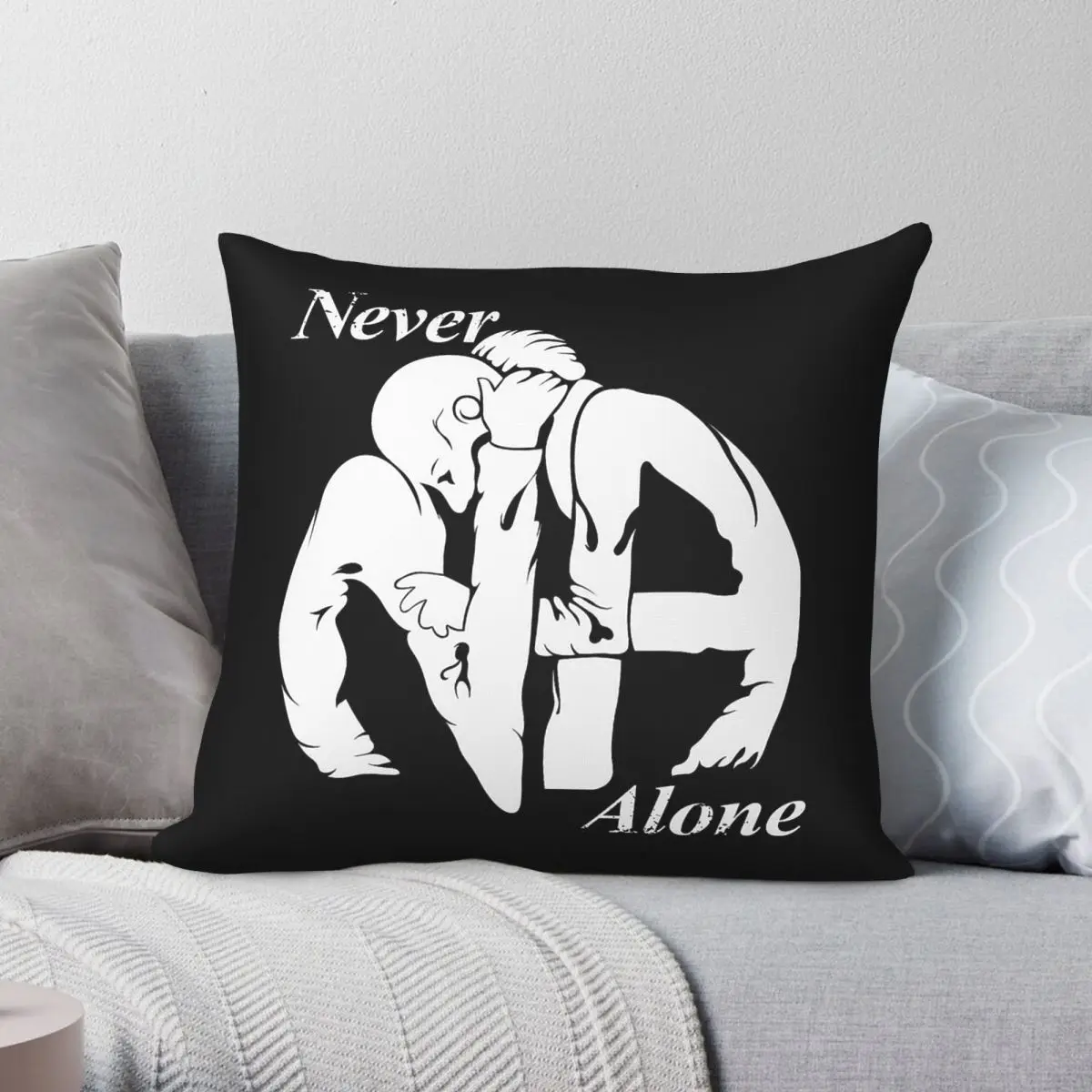 Never Alone Narcotics Anonymous Square Pillowcase Polyester Linen Velvet Creative Decorative Pillow Case Room Cushion Cover 18