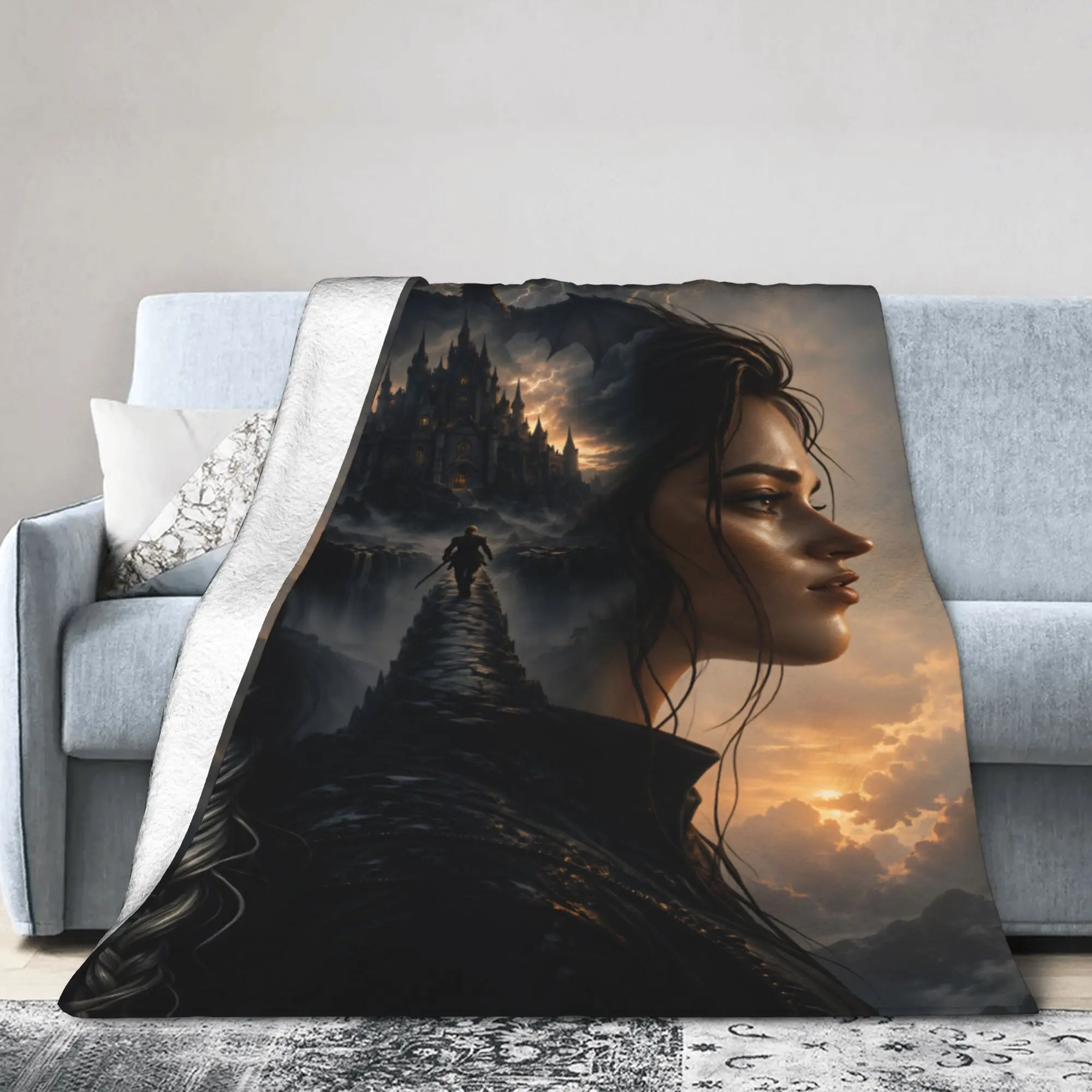 Warm BlanketGirls Boys Picnic fourth wing  Throw Blanket  Flannel Bedspread For Living Room Aesthetic Sofa Bed Cover