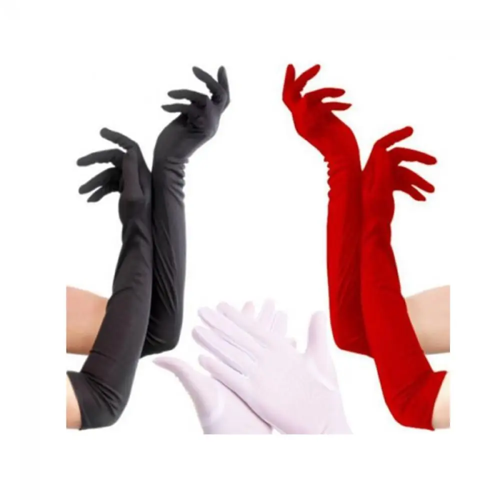 2023 Women's Evening Party Formal Gloves Solid Color Satin Long Gloves for Events Activities Bridal Satin Prom Costume