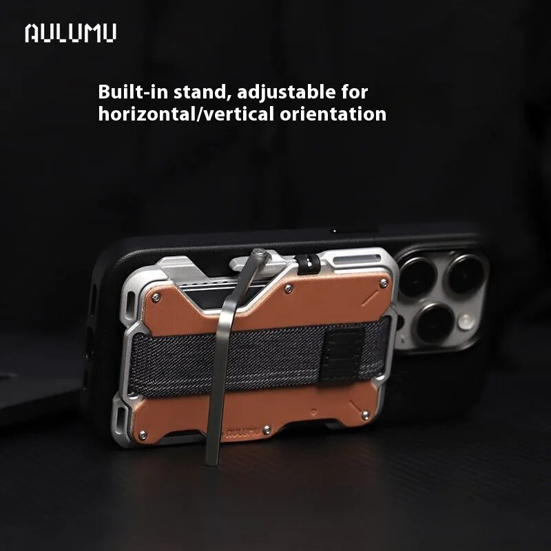 Aulumu G03 Magnetische Koolstofvezel Portemonnee: 6-in-1 Veelzijdige Kaarthouder Stand Grip Flesopener RFID Shield Heren Cadeau