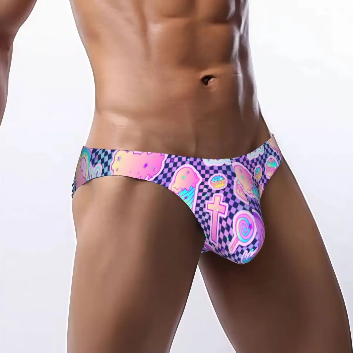 

Men's Underwear Briefs Candies Sweets Rainbow Icecream Gothic Style Sexy Underpants Male Panties Bikini Underwear Ropa Pants