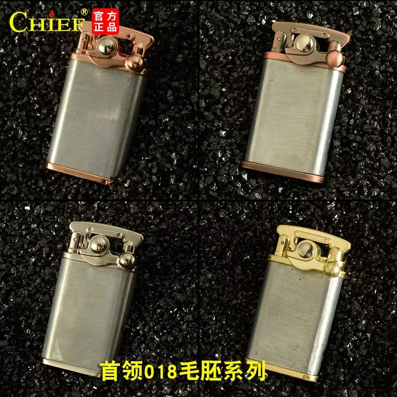 CHIEF Pure Copper Creative Rocker Ejection Kerosene Lighter Made of Old Blank Retro Old Style Lighters Smoking Gift For Men