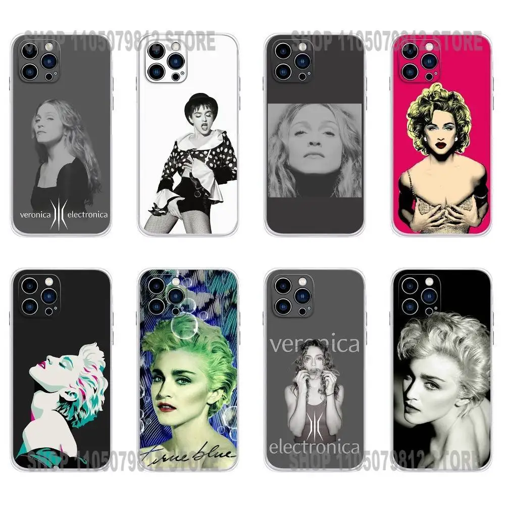 

Veronica Electronica M-Madonna Phone Case For iPhone 17,16,15,14,13,12,11 X,Plus,Pro,Max,XR,Plus,E,Mini Transparent Soft Cover
