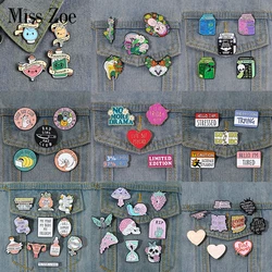 4-7PCS/SET Quotes Banner Enamel Pins Set Custom Cartoon Cool Slogan Brooch Lapel Badge Feminism Punk Jewelry for Friends
