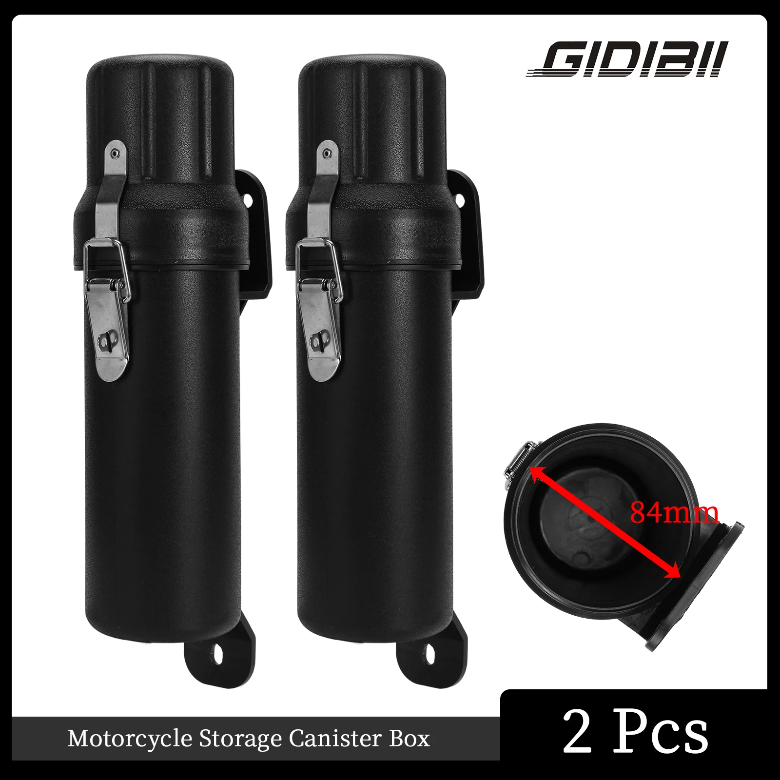 

2 PCS Universal Tool Tube Kit Waterproof Motorcycle Storage Canister Box with Latch Accessories For Off-Road Motos BMW Kawasaki