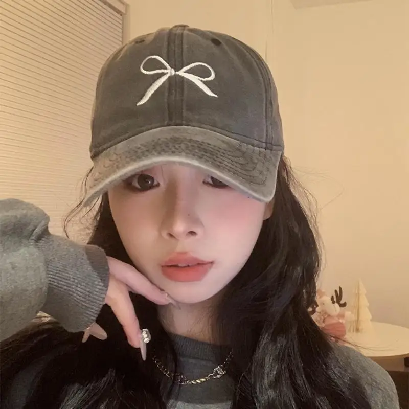

39BB Embroidery Bow Baseball Hat Bow Hat for Daily Life Yoga Workout Sports Hat Breathable Hat for Outdoor Sports
