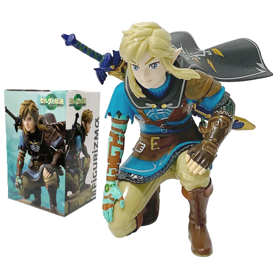 Figura de Link en Posición de Sentado del Juego Tears of the Kingdom de la Saga Legend of Zelda, Modelo de PVC Hecho a Mano, Adorno de Escritorio