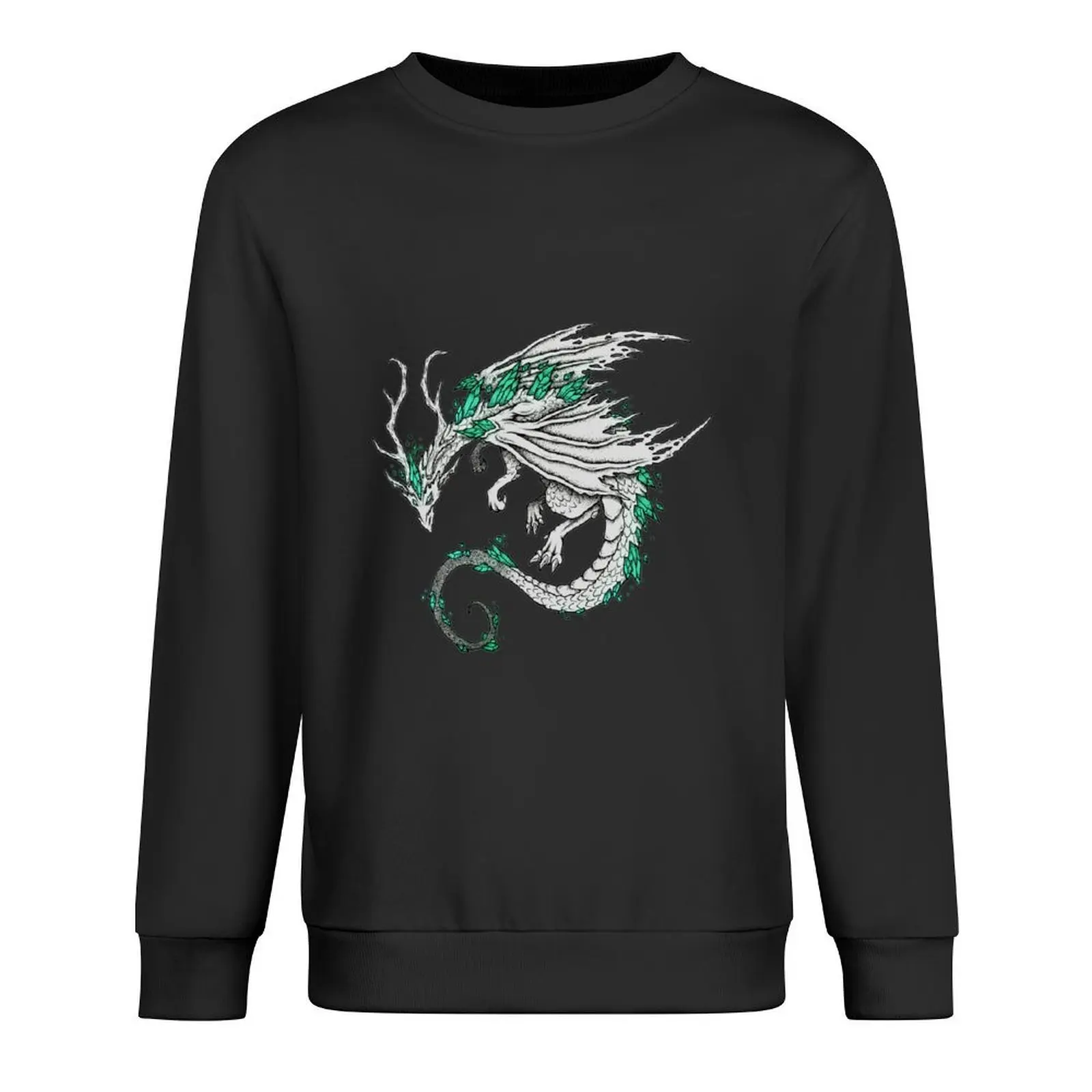 

Emerald Dragon Pullover men's sweat-shirt korean style clothes men's coat tracksuits oversize sweatshirt