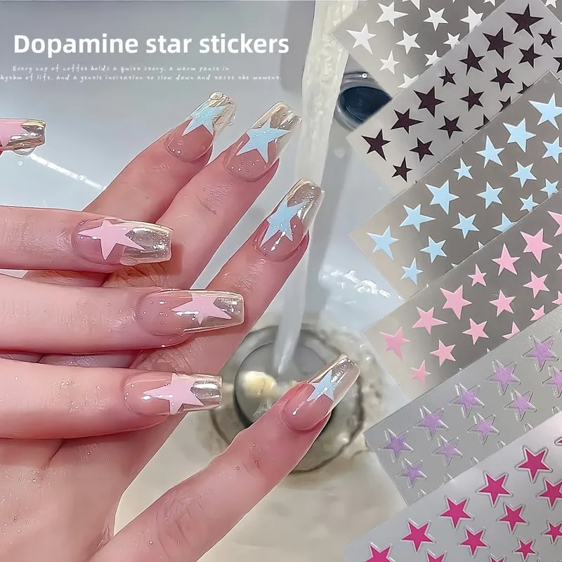 Pentagram Nail Stickers Popular Hot Sale Sweet Cool Simple Ins Style Irregular Star Nail Decals DIY Nail Art Decor Accessories