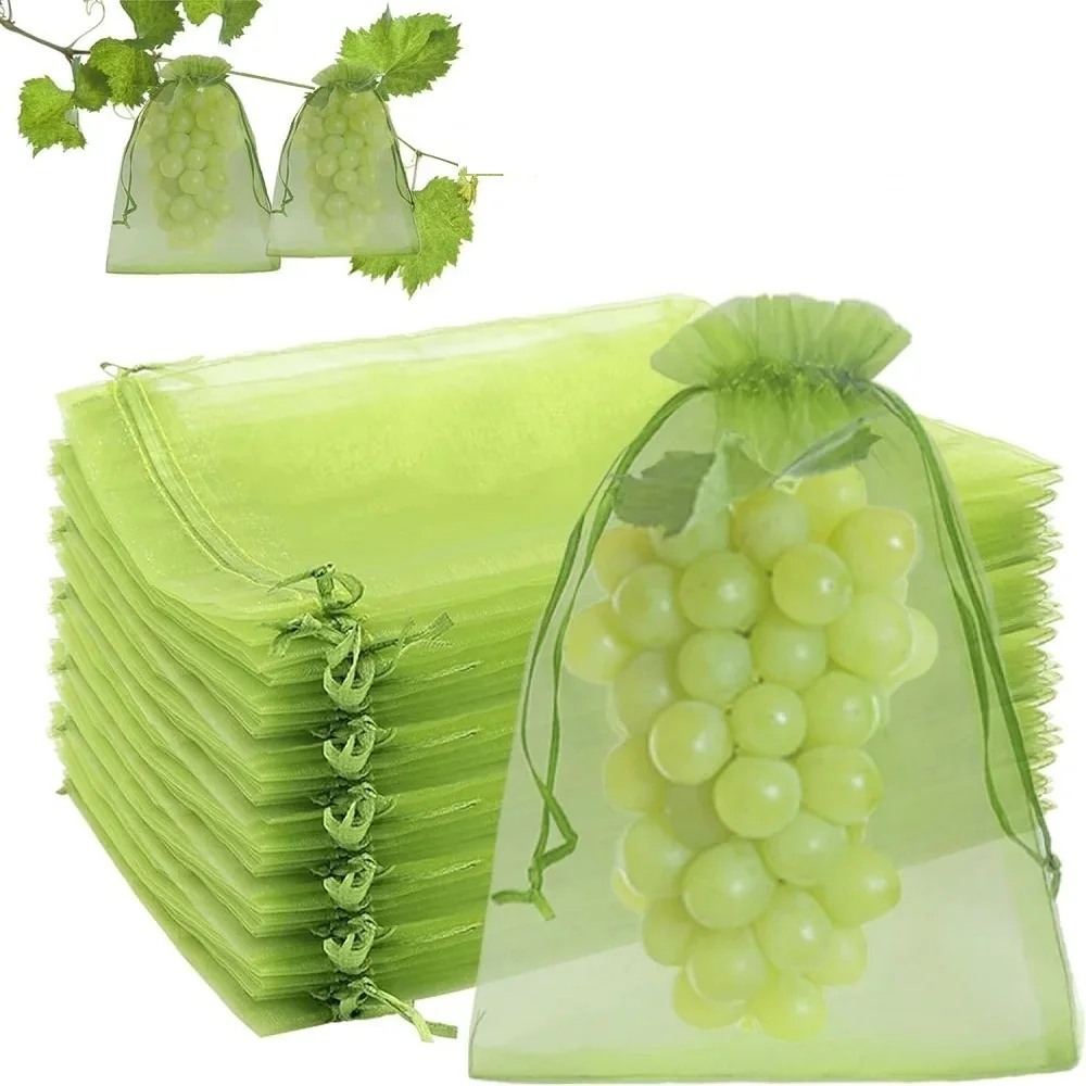 20/50PCS Grapes Fruit Protection Bags Pest Control Anti-Bird Garden Netting Bags Mesh Agricultural Tree Garden Tool Bags