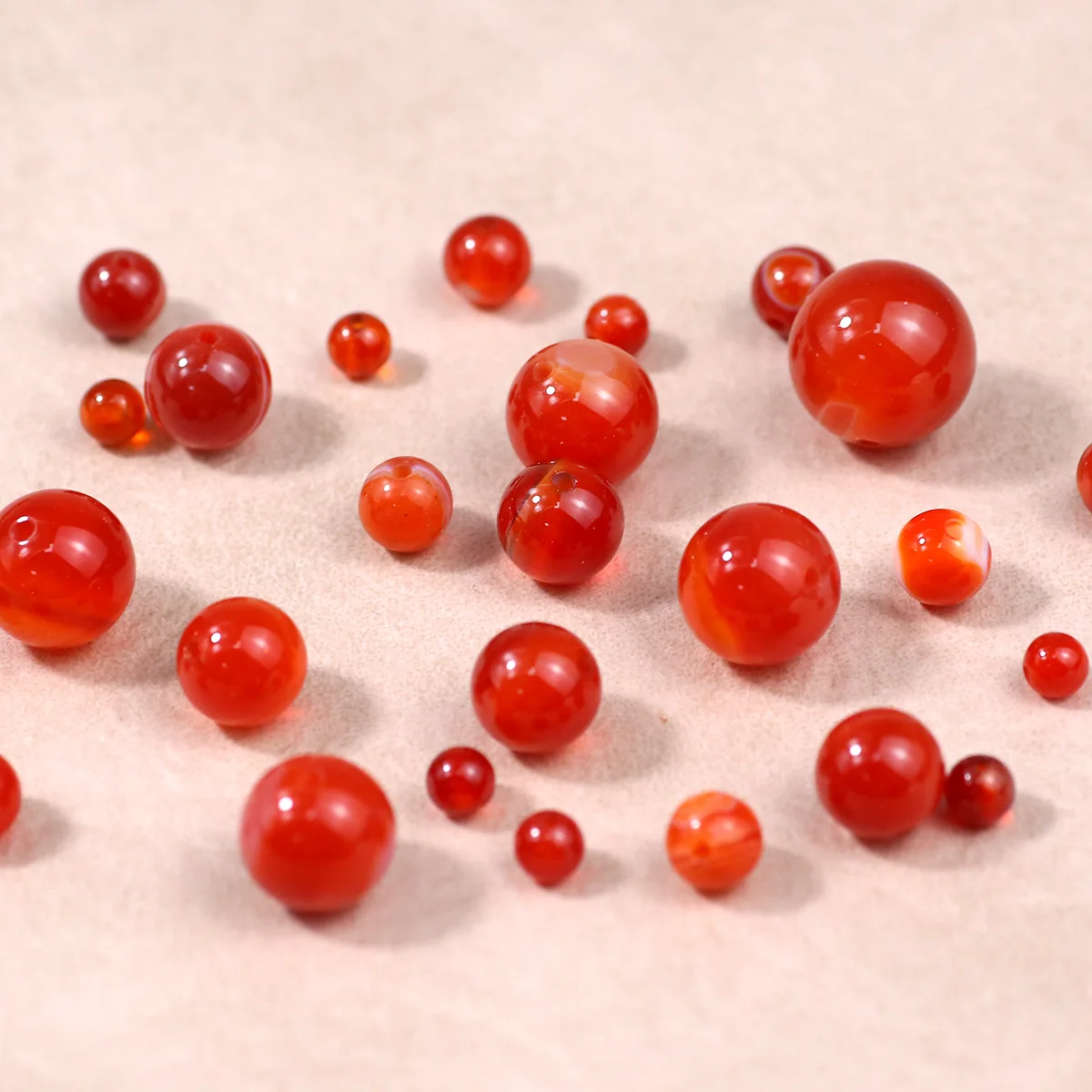 Natürliche rot gestreifte Karneol-Abstandsperlen, 4/6/8/10/12 mm, große Edelsteinperlen für DIY-Schmuckherstellung, Armband, Halskette, Zubehör