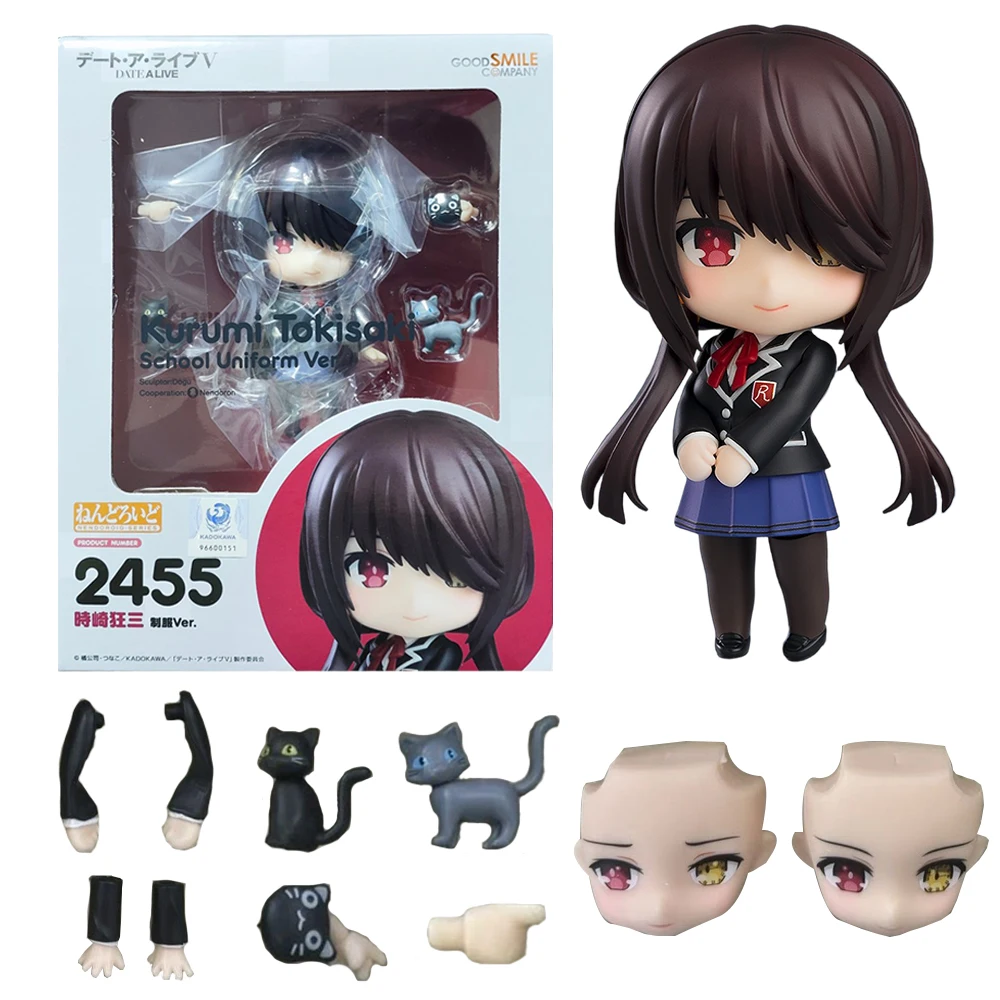 Фигурка аниме-персонажа Токисаки Куруми из «Date A Live» высотой 10 см # 2455) Коллекционная фигурка-кукла OB11 в школьной форме, модель из ПВХ, подарок