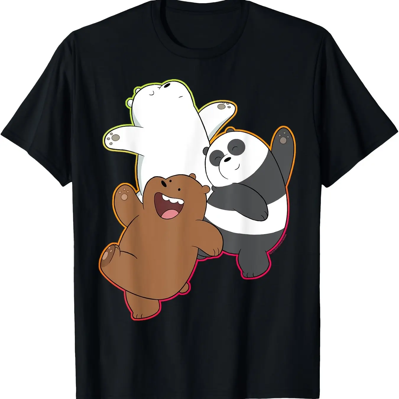

We Bare Bears Graphic Printing Summer Autumn Winter Cotton Men's and Women's T-Shirts Short Sleeves Luxury Outdoor Sports Brand