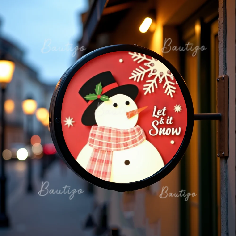 Custom Christmas Light Box for Business Acrylic LED Waterproof Double Sided Outdoor Storefront Signage Wall Mounted