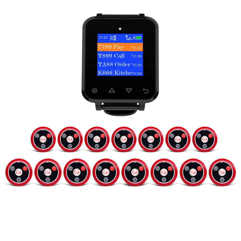Ringbell Wb-1 Remote Sensing Restaurant Watch Pager Program Multifunction Wireless Receiver Waiter Call System