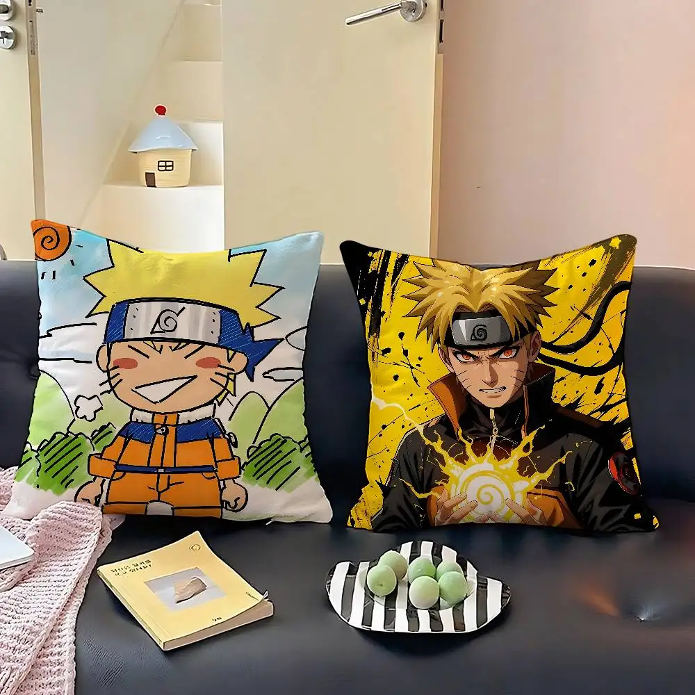 Uzumaki Naruto Cool Pillow Case Cushion Cover Soft Cute Throw Pillow Case For Car Sofa Pillowcase Polyester With Zipper