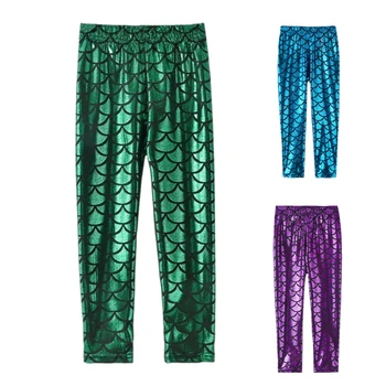 Meerjungfrau Skala Print Kinder Baby Mädchen Leggings dünne elastische Taille Kinder Hosen