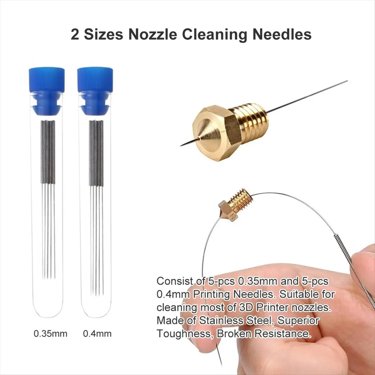 (B63C) 27 PCS 3D Printer Nozzle Cleaning Kit MK8 Brass Nozzles 5-in-1 Wrench Tweezers and Brushes 3D Printing Maintenance Tools