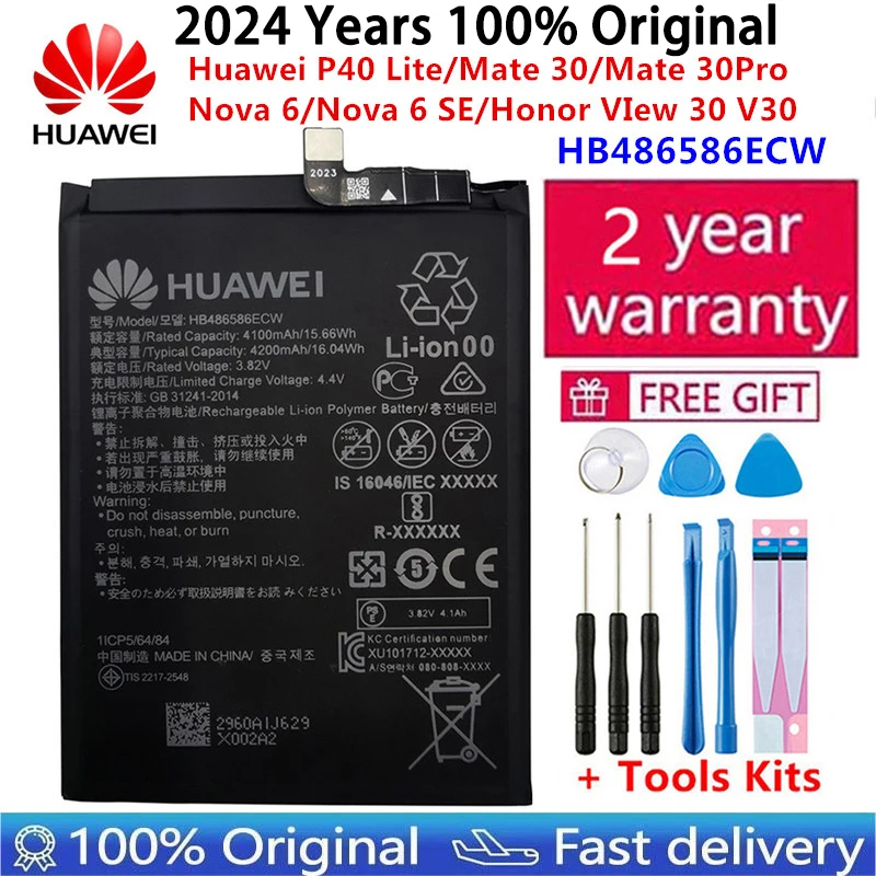 Original 4200mAh HB486586ECW Replacement Mobile Phone Battery For Huawei Mate 30 Mate30 Pro Nova 6 Nova6 SE / Honor VIew 30 V30