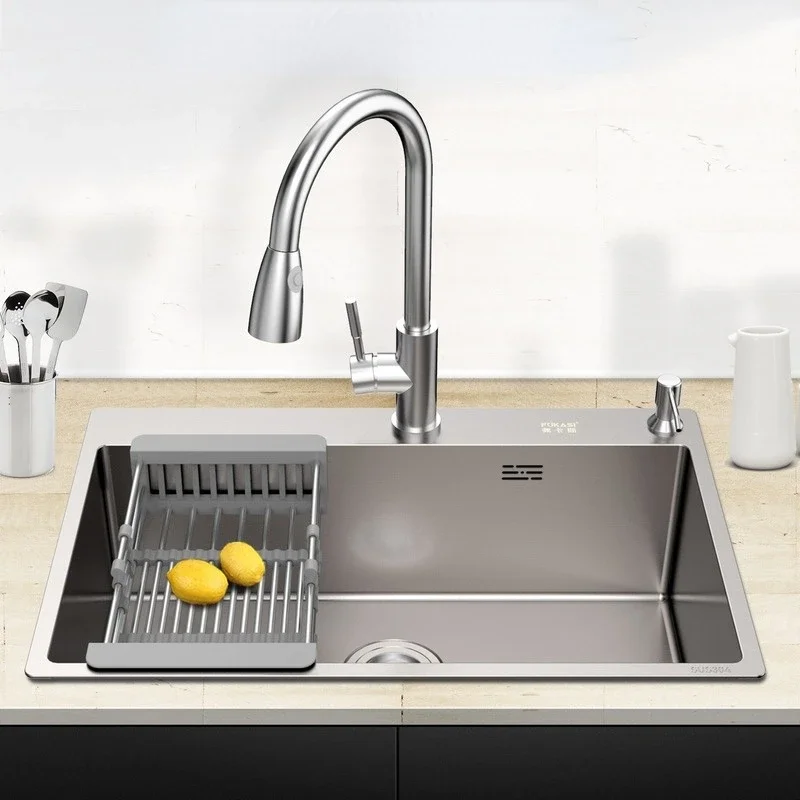 Stainless steel kitchen sink single slot nano sink large single slot 304 stainless steel hand basin wash basin