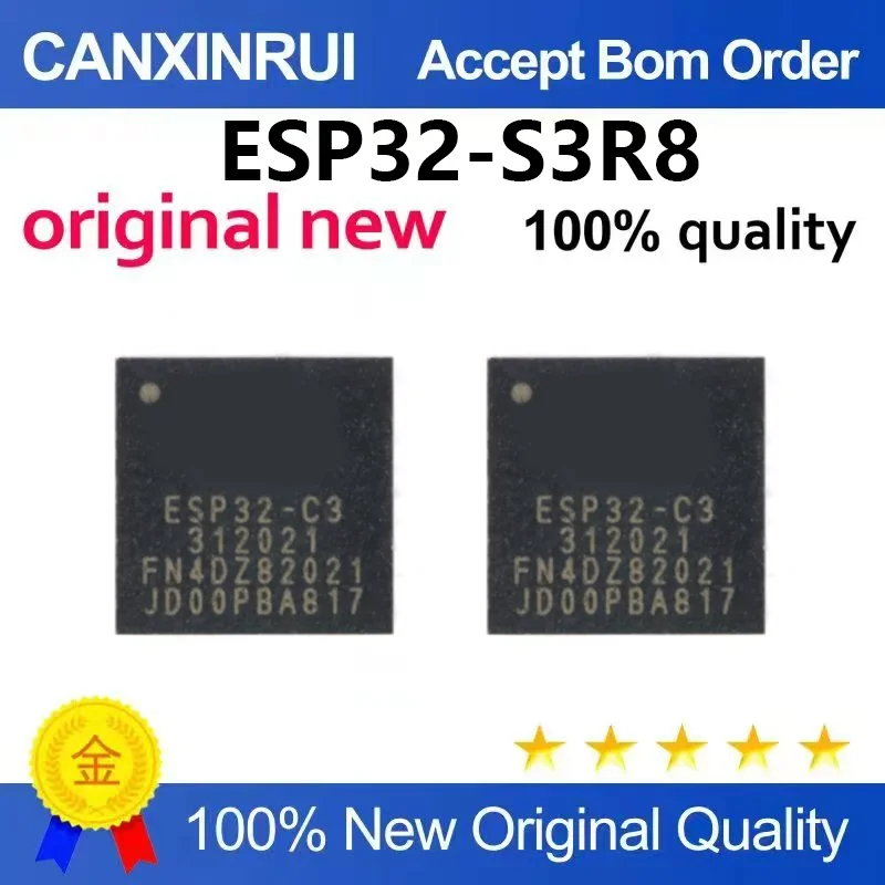 （5pcs-100pcs）Original genuine ESP32-S3R8 QFN-56 Wi Fi+Bluetooth 5.0 32-bit dual core MCU chip 3.3V