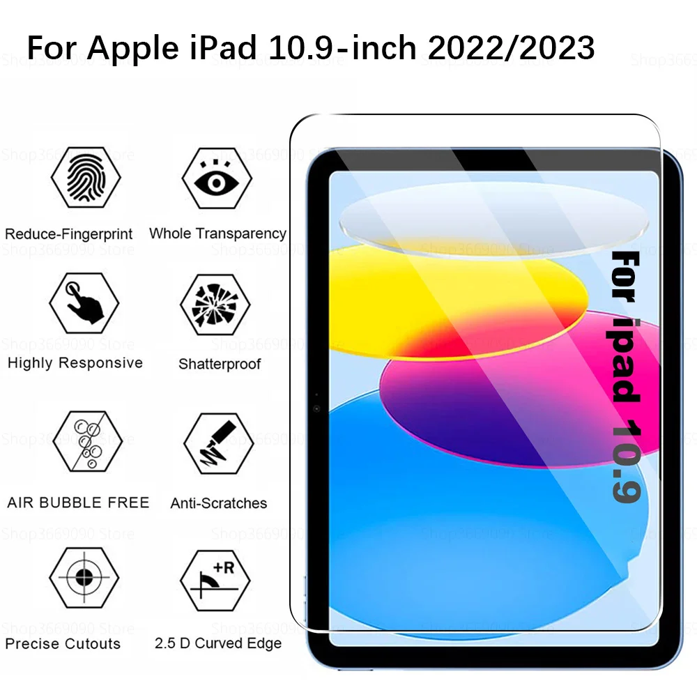 

9D Full Cover Tempered Glass For Apple iPad 2022 Screen Protector i Pad (2022) 10th Gen A2757 10.9" Armor Tablet Protective Film