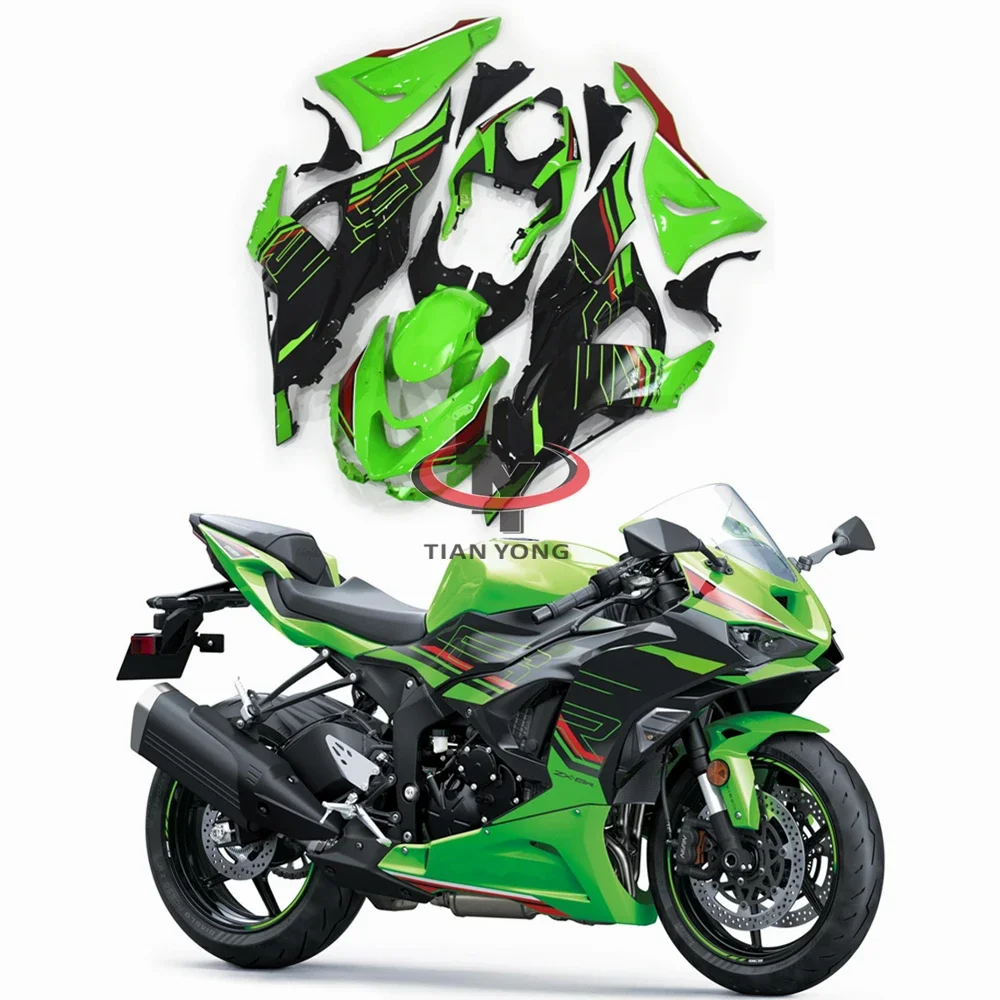 Motorcycle Full Fairing Kit For ZX6R 636 2024 2025 ZX 6R Green floral red KRT print line design Bodywork Cowling