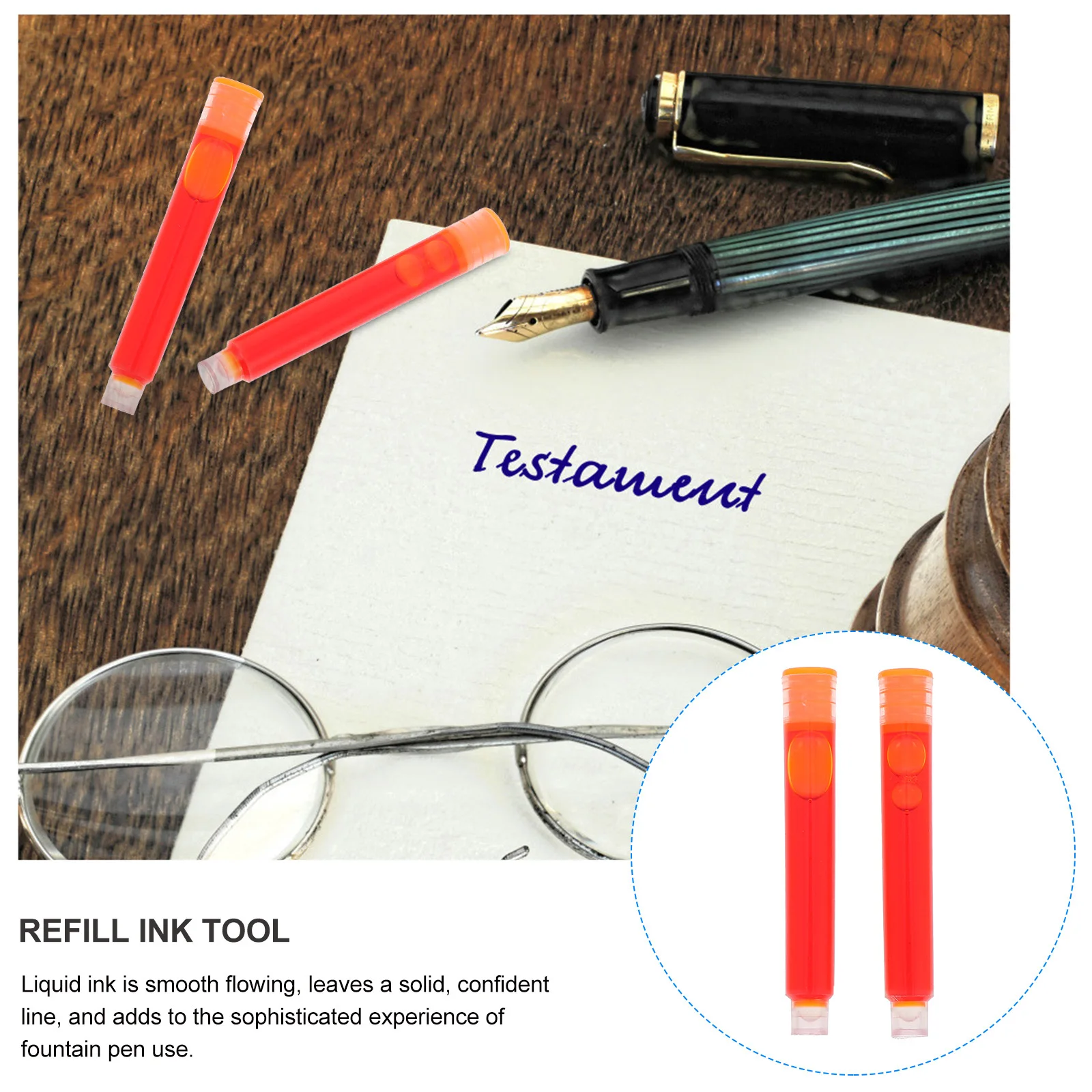 

50Pcs Fountain Pen Ink Absorber Universal Ink Sac Cartridges Refill Tool for Smooth Writing Students Office Stationery