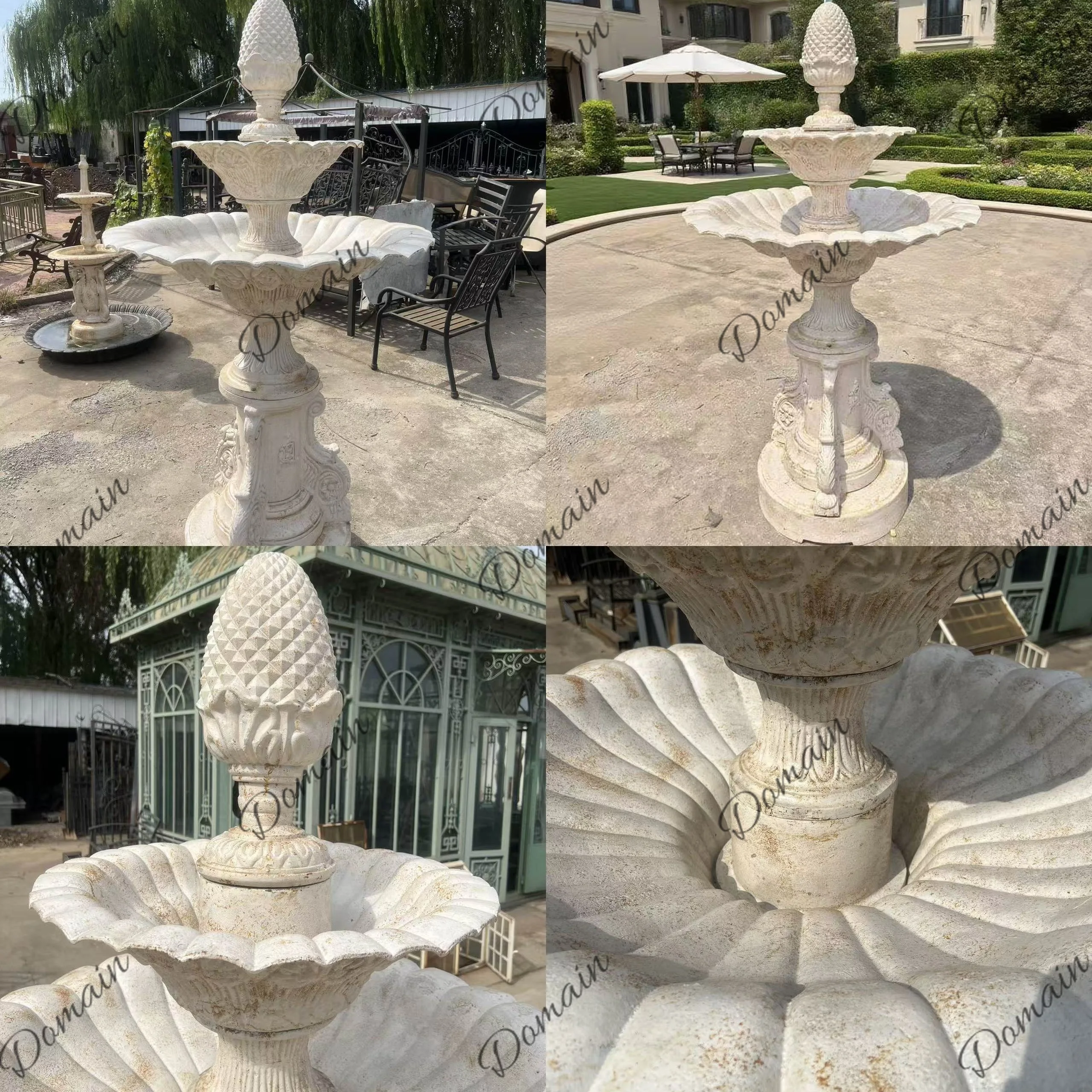 BAIYA Cast Iron Fountain Garden Water Feature Ornament Patio Courtyard Vintage Rustic Decoration