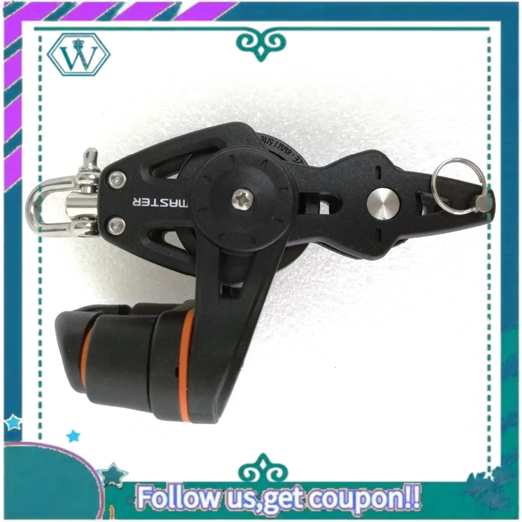 

AA92-35Mm 1 3/8 Inch Single Swivel Shackle/Ring/Clamping Set Marine Bearing Pulley For Sailing Dinghy BP-3522F