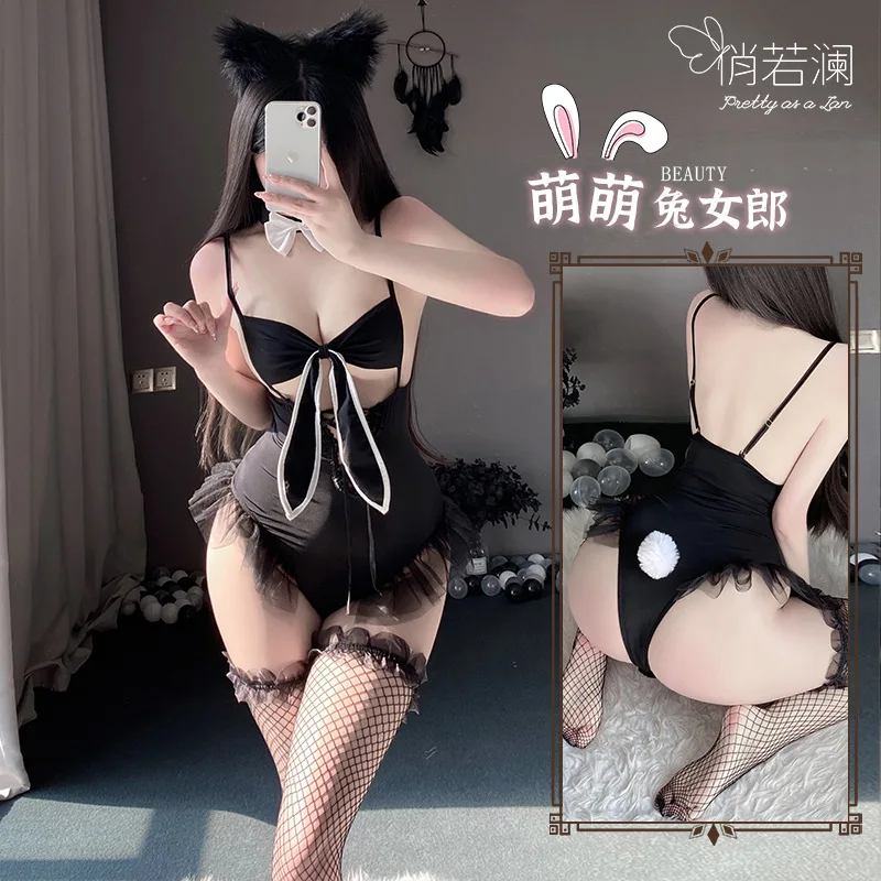 

Sexy Underwear Bunny Cute Halter Plus Size Pommel Skirt Onesie Uniform Set Sexy Lingerie Woman Sexual Lenseria Erotic Lingerie