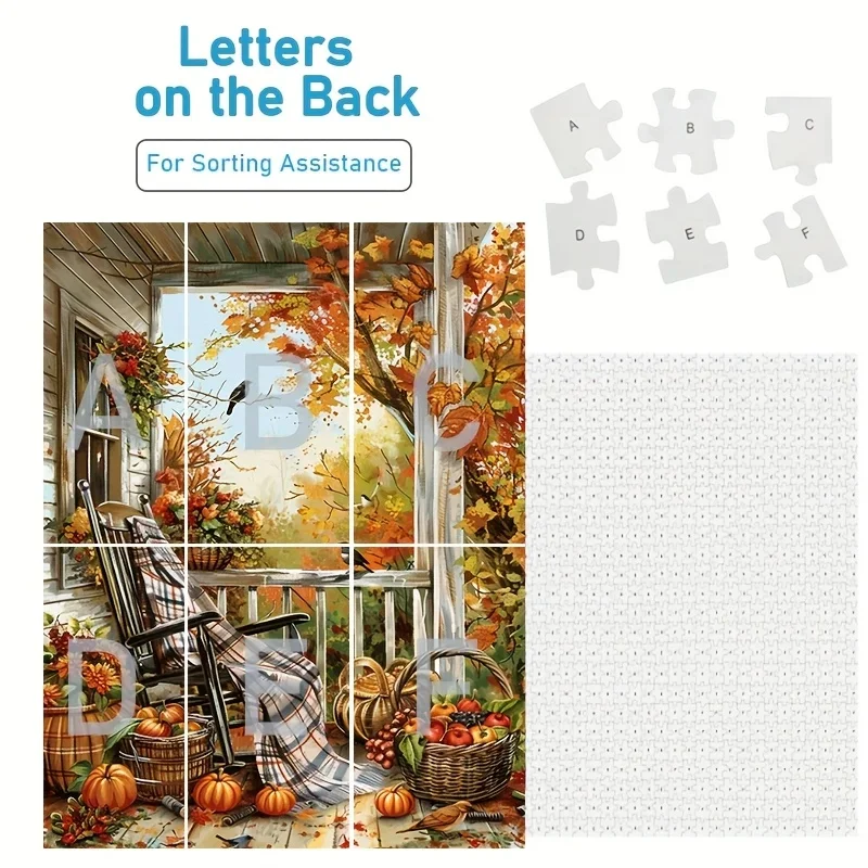120/300/500/520/1000/1314 قطعة ألغاز شرفة الخريف لعبة النشاط العائلي المحدبة لغرفة النوم وغرفة المعيشة هدية