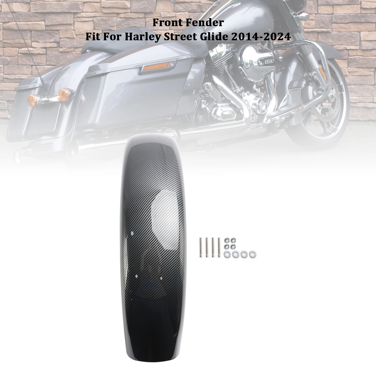 

Topteng ABS Front Fender Mudguard For Touring Street Glide Road Glide 2014-2024 Carbon