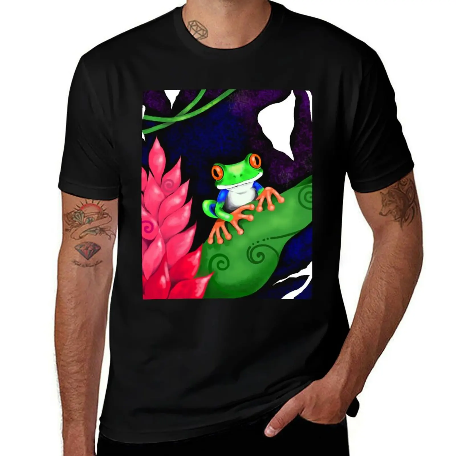 

Tropical frog T-Shirt funny t shirts cotton anime t shirts oversize