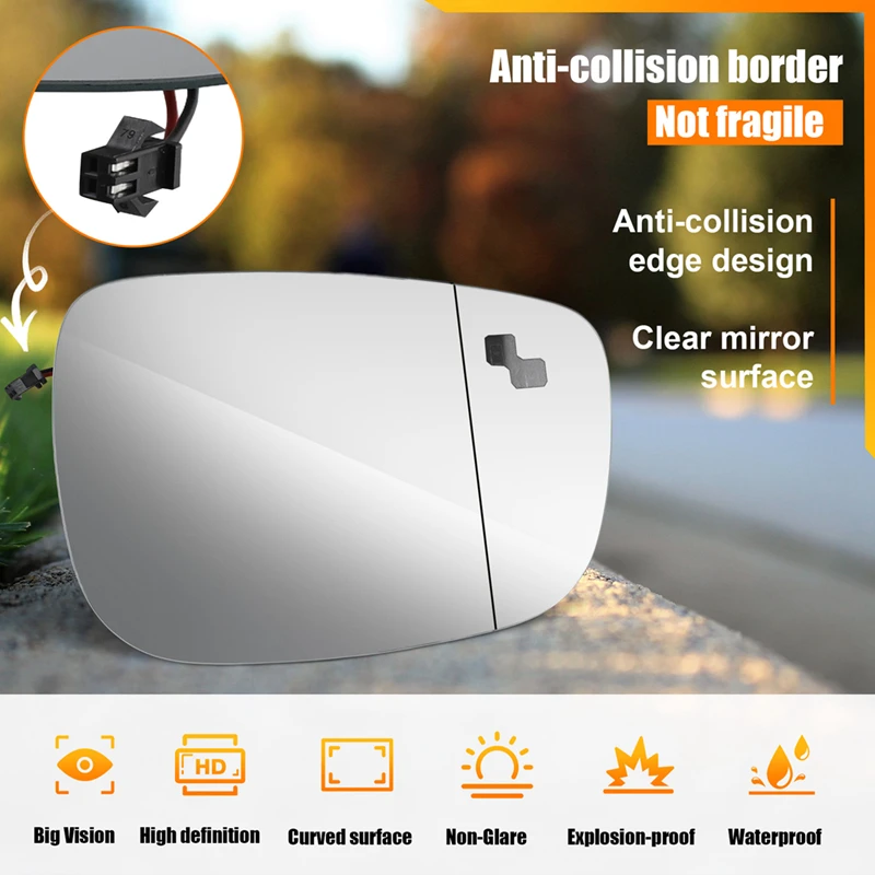 

Car Reversing Mirror Lens Mirror Glass Lens With Heating Monitor Blind Spots For Mazda CX-5 2015-2016