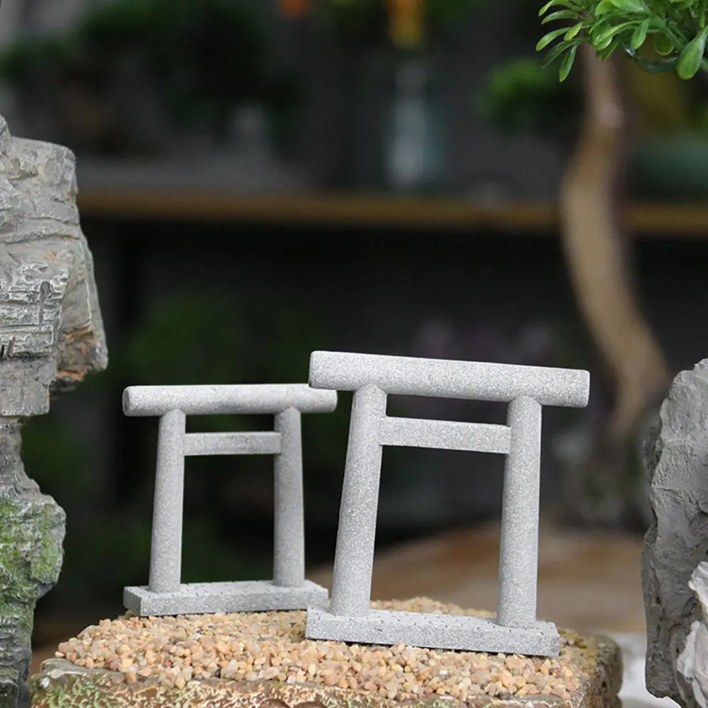 

Aquarium Ornaments Bonsai Landscaping House Props Decorations Fish Tank Mini Gate Models Stone Gate Japanese Style