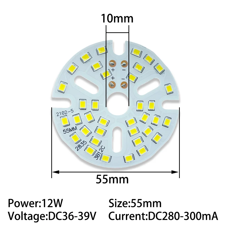 5pcs/lot 12W 50mm 55mm 65mm 85mm 100mm SMD5730 Brightness Light Board Led Lamp Panel PCB With LED For Ceiling Light