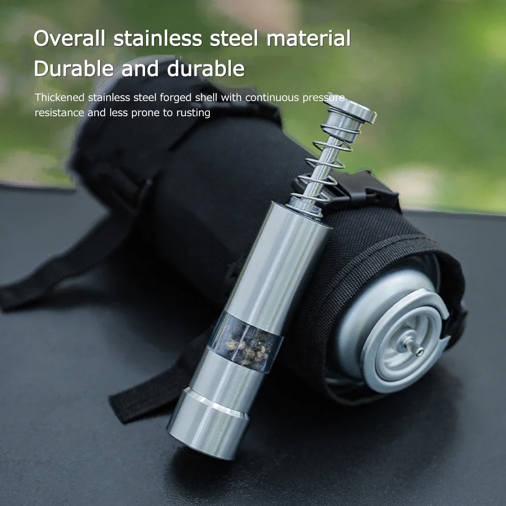Single Hand Mini Salt Pepper Grinder Manual Thumb Push Pepper Spices Grinder Transparent Built-in Spring for Home Camping BBQ