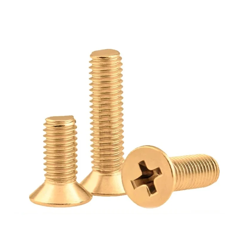 Tornillos de cabeza empotrada cruzada avellanada plana de cobre M2 M2.5 M3 M4 M5 M6 M8 Pernos de cabeza plana empotrados en cruz